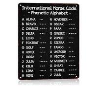 CZMDKEXM Morse Code Alphabet Metal Sign Vintage Wall Decor 8x12 Inch | Complete telegraph code reference on tin sign for man cave or ham radio room