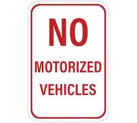 CZMDKEXM Motorized Vehicles Not Allowed Metal Sign Warning Notice for Private Property and Indoor Areas 8 X 12 in