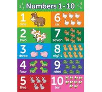 CZMDKEXM My First Numbers Poster: Learn Counting 1-10 - Bright Educational Chart for Preschool Classroom or Home Schooling (Unframed,12x18inch(30x45cm))