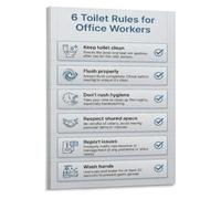 CZMDKEXM Workplace Bathroom Rules Poster Office Breakroom Staff Lounge Art | An effective communication tool for busy environments this poster ensures everyone(Framed,08x12inch(20x30cm))