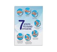 CZMDKEXM Workplace Hygiene Chart Hand Washing Steps Guide Educational Metal Sign for Office Kitchen Clinic 8 X 12 in