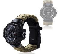 CZMYCBG 50M Impermeabile Militare Tattico Paracord Orologio Multifunzione Outdoor Survival Watch per Uomo Sport Orologi da Polso con Bussola Termometro(Green)