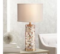 CZMYCBG Lampada da comodino, Lampada da tavolo con paralume in tessuto bianco, Comodino Moderne Lampada da Tavolo, Elegante Lampada da Comodino con Paralume in Tessuto (Color : Power switch button,