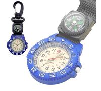 CZMYCBG Orologio da Tasca Multifunzione con Movimento al Quarzo Luminoso, Display Digitale, Bussola Precisa, Quadrante Rotondo e Moschettone, Ideale per Sport, Escursionismo e Campeggio.(Blue)