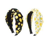 CZMZHFC 2 cerchietti per capelli con nodo, con limone, da donna, antiscivolo, accessori per capelli con frutta, perfetti per insegnanti