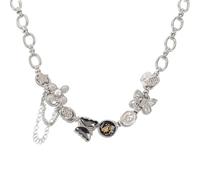 CZMZHFC Collana con farfalla in argento, girocollo alla moda con fiori, collana Y2K, accessorio estetico vintage, gotico, per regalare a te stesso e ai tuoi amici bellissimi regali.
