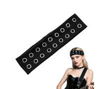 CZMZHFC Fascia elastica per capelli da donna, con occhielli scavati, stile punk, Y2K, grunge, alla moda, accessori per capelli casual da donna (nero 2, 1 pezzo)