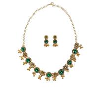 CZMZHFC Set di gioielli indiani da donna, collana girocollo ossidata in stile Bollywood, orecchini Maang Tikka e Jhumka, set di gioielli da matrimonio, regali tradizionali per le donne, one size