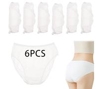 CZNBZIU 6 Slip USA E Getta Donna, Bianco Cotone Monouso Slip, Signore Mutandine Incinte, Biancheria Intima USA E Getta, per Mestruazioni,Dopo Parto, Maternita' Emergenza Bianca,Tessili