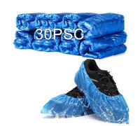 CZNBZIU Copriscarpe Monouso, 30 Pezzi Copriscarpe in Plastica, Copriscarpe in PE/Cpe, Copriscarpe Impermeabili Antiscivolo per Interni, Esterni-One Size