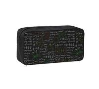 Czqdp Astuccio per matite semplice e spazioso, in poliestere, per cosmetici, portatile, con cerniera, simboli matematici neri, formule matematiche