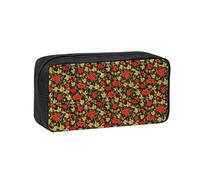 Czqdp Astuccio portapenne semplice e spazioso in poliestere, astuccio portapenne portatile con cerniera, tradizionale mirtillo rosso russo
