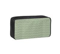 Czqdp Astuccio portapenne semplice e spazioso in poliestere, astuccio portapenne portatile con cerniera, motivo astratto Boho a goccia di pioggia, verde salvia