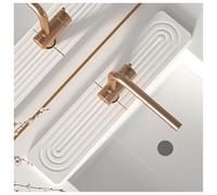 CZQGLYM Paraspruzzi per lavello da Cucina,Tappetino di Scarico della Protezione del Rubinetto Assorbente,60x10cm,per Bagno Hotel Appartamento Camper (White-B,2Pcs (23.6× 4in))