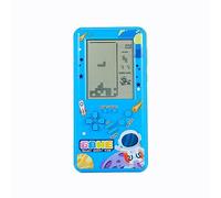 CZT Nuova console di gioco a blocchi di grande schermo con 23 giochi 99 modalità Console portatile Console per bambini Videogiochi retrò Difficoltà regolabile per interni Giocattoli all'aperto (Blue)