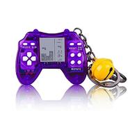 CZT nuovo mini portachiavi Console Brick con 26 decorazioni dello zaino di gioco built-in classico nostalgico e piacevole puzzle regali per bambini ragazza retrò console di gioco portatile (Viola)