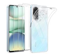 Czyoa Cover per Xiaomi Redmi A5 4G EU Version (Non per 5G/4G Global Version) con 3 Pezzi Vetro Temperato Pellicola, Trasparente TPU Morbido Antiurto Protettiva Custodia Case per Xiaomi Redmi A5 4G