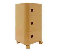 czyuRachel Comodino a 3 piani con 4 ruote universali, chiusura magnetica, capacità di carico 60 kg, credenza per camera da letto, soggiorno, studio, 32 x 32 x 63,3 cm, giallo zenzero