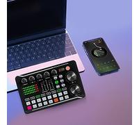 czyuRachel F998 Bluetooth Stereo Audio Mixer, Podcast Equipment con effetti mixer DJ e commutatore vocale con effetti sonori multipli e regolazione dello stimolo per telefoni cellulari e computer