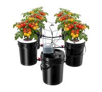 czyuRachel Hydroponic System - Set di 7 secchi, sistema di coltivazione idroponica con kit all-inclusive, coltura acque profonde e irrigazione a goccia sopra la testa, sistema di coltivazione