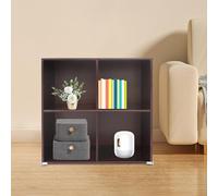 czyuRachel Libreria a forma di cubo, 2 ripiani, 4 scomparti, scaffale sottile, in legno di pino naturale, scaffalatura aperta, scaffalatura, scaffalatura, scaffalatura, 60 x 30 x 60 cm, marrone