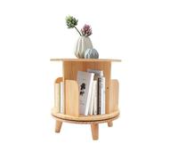 czyuRachel Libreria girevole Monolayer, libreria con 4 scomparti, piccolo rotante, multifunzione, colore legno