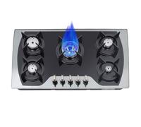 czyuRachel Piano Cottura A Gas A 5 Zone, Superiore Bruciatore Cucina A 5 Fiamme, Acciaio Inox Fornello A Gas Integrato Per Casa E Camper