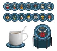 CZYY DND - Set di 14 sottobicchieri con supporto, icone delle classi 5E, in silicone, antiscivolo e resistenti al calore, accessori D&D per decorazioni per la casa, regalo geek per giocatori e DM
