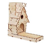 CZYY, mangiatoia per uccelli a torre con vassoio in legno, tagliata al laser, perfetta per giochi da tavolo e altri giochi da tavolo