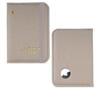 Czzmy Custodia per passaporto, Airtag per passaporto, in ecopelle, per uomo e donna, documenti di viaggio, porta passaporto, porta carte, 1-lichie Grigio, 1 pezzo