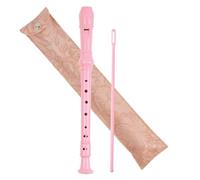 Czzmy Flauto dolce soprano a 8 fori, per principianti, con asta di pulizia e custodia in pelle, per l'intrattenimento domestico (2 rosa intagliato)