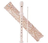Czzmy Flauto Soprano,Recorder a 8 Fori Barocco Chiave di C Flauto per Bambini con Istruzioni,con Asta di Pulizia e Borsa(2-Foglia d'oro)