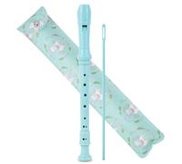 Czzmy Flauto Soprano,Recorder a 8 Fori Barocco Chiave di C Flauto per Bambini con Istruzioni,con Asta di Pulizia e Borsa(2-Unicorno verde)