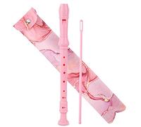 Czzmy Flauto Soprano,Recorder a 8 Fori Barocco Chiave di C Flauto per Bambini con Istruzioni,con Asta di Pulizia e Borsa(2-Inchiostro spray rosa)