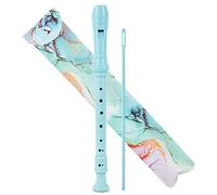 Czzmy Flauto Soprano,Recorder a 8 Fori Barocco Chiave di C Flauto per Bambini con Istruzioni,con Asta di Pulizia e Borsa(2-Inchiostro blu verde)