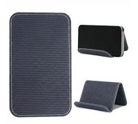 Czzmy Supporto da viaggio per cellulare con patta flessibile e supporto flessibile per tablet, per scrivania, letto, tapis roulant, accessori da viaggio in aereo a casa e in volo (1 legno nero)
