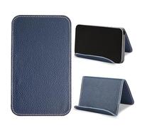 Czzmy Supporto da viaggio per cellulare con patta flessibile e supporto flessibile per tablet, per scrivania, letto, tapis roulant, accessori da viaggio in aereo a casa e in volo (1-Lichi blu)