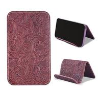 Czzmy Supporto da viaggio per cellulare con patta flessibile e supporto flessibile per tablet, per scrivania, letto, tapis roulant, accessori da viaggio in aereo a casa e in volo (1-Carved3 rosso)