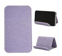 Czzmy Supporto da viaggio per cellulare con patta flessibile e supporto flessibile per tablet, per scrivania, letto, tapis roulant, accessori da viaggio in aereo a casa e in volo (1 legno blu viola)