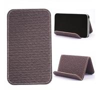 Czzmy Supporto da viaggio per cellulare con patta flessibile e supporto flessibile per tablet, per scrivania, letto, tapis roulant, accessori da viaggio in aereo a casa e in volo (1 marrone legno)