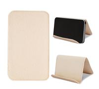 Czzmy Supporto da viaggio per cellulare con patta flessibile e supporto flessibile per tablet, per scrivania, letto, tapis roulant, accessori da viaggio in aereo a casa e in volo (1-Lichi bianco)