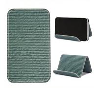 Czzmy Supporto da viaggio per cellulare con patta flessibile e supporto flessibile per tablet, per scrivania, letto, tapis roulant, accessori da viaggio in aereo a casa e in volo (1 verde legno)