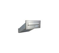 D-04 Cassetta postale 2 posti passante a muro in acciaio inox con campanello (profondità: 35-50 cm)