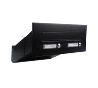 D-04 Cassetta postale bifamiliare passante a muro con 2 campanelli color grigio antracite (RAL 7016) (profondità: 35-50 cm)