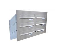 D-041 6er Cassetta delle lettere di design in acciaio inox V2A