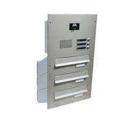 D-041 Sistema di cassette postali da parete con telecamera a 3 unità in acciaio inox e centro di sistema