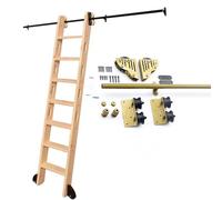 d 1 m-7,3 m scaletta Rolling Hardware Set - Le Library Kit binario scorrevole con ruote frenanti a pavimento design tubo rotondo senza scale incluse - perfetto per uso domestico e ufficio