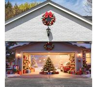 D, 13 x 6ft/4 x 1,8 m, striscione natalizia per porta del garage, grande decorazione natalizia per esterni, impermeabile, riutilizzabile, sfondo da parete per casa, giardino, feste e scatole