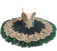 D,140, Vestito da Spettacolo di Danza Classica per Bambine, tutù da Balletto, Costume da Festa per Competizione di Danza del Piccolo Cigno