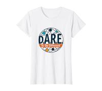 D.A.R.E. Essere Diverso - Arte Grafica ispiratrice Maglietta, Donna, Bianco, 3XL